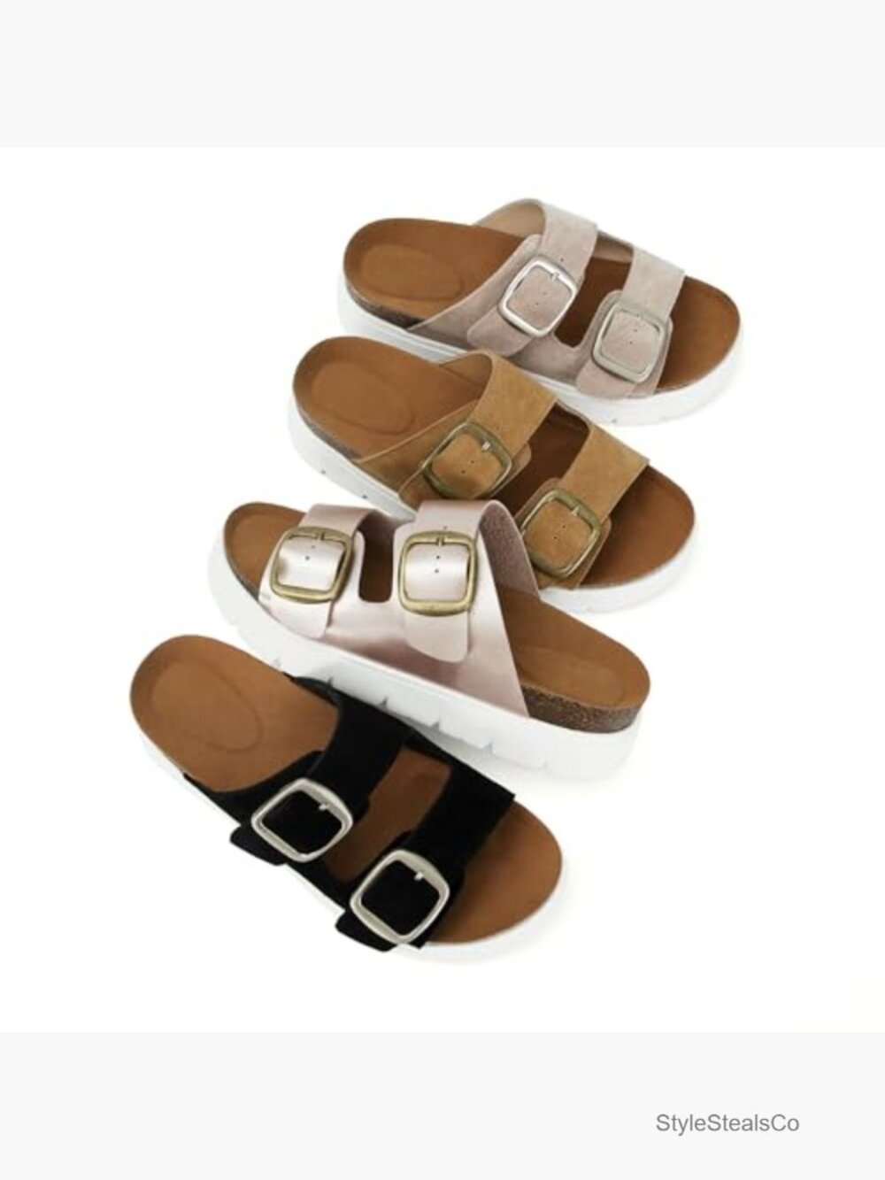 Genuine Leather Platform Sandals Women Comfort Summer Slide Beach Adjustable - Picture 7 of 7